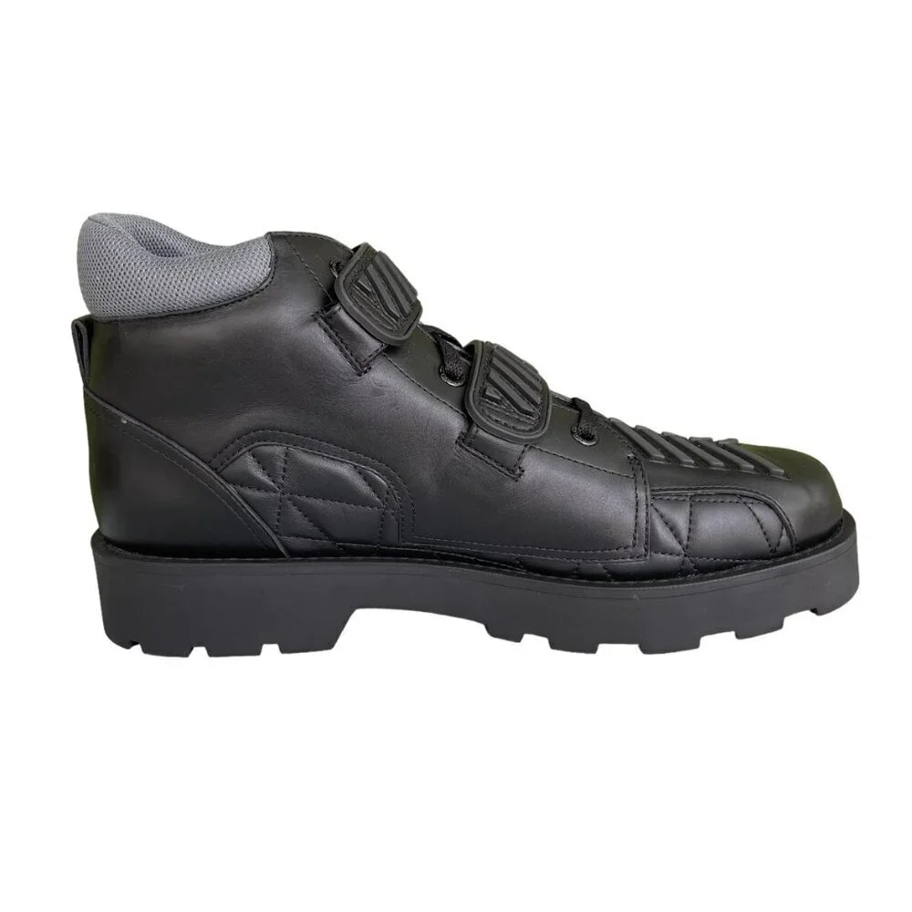 Gucci 718665 Black Leather Quebec Hi-top‎ Calf Men's Sneakers Shoe, Sz G10